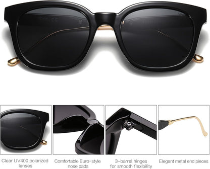 Classic Square Polarized Sunglasses Womens Mens Retro Trendy UV400 Sunnies SJ2050