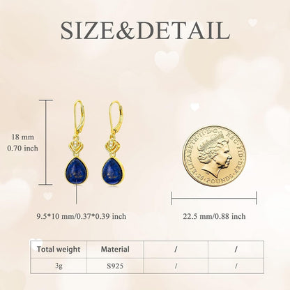 Lapis Lazuli Earrings Jewelry Sterling Silver Blue Lapis Dangle Dangling Drop Earrings Boho Wedding Gifts for Women