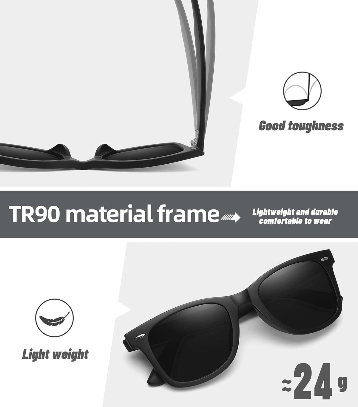 Retro Polarized Sunglasses for Women Men Classic Mirror Lens Driving Trendy Sun Glasses UV Protection (3 Pack)