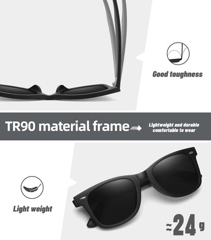 Retro Polarized Sunglasses for Women Men Classic Mirror Lens Driving Trendy Sun Glasses UV Protection (3 Pack)
