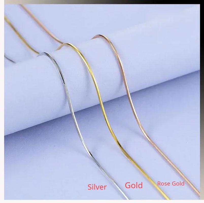 Best Ladies Chain Necklace Solid Surface Filled with 18K Gold and Italian 925 Sterling Silver Jewelry Figaro Snake Chain Necklace Fine Jewelry Length: 16-30 Inches