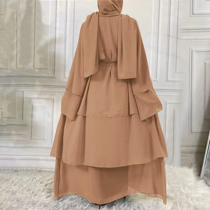 Abayas for Women Muslim Dubai Dress Solid Loose Fit Long Cardigan Islamic Kaftan Robe Open Front Maxi Length