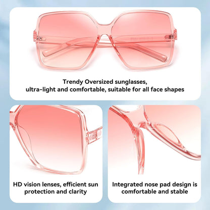 Oversized Square Sunglasses for Women Big Large Wide Fashion Shades for Men UV Protection Unisex