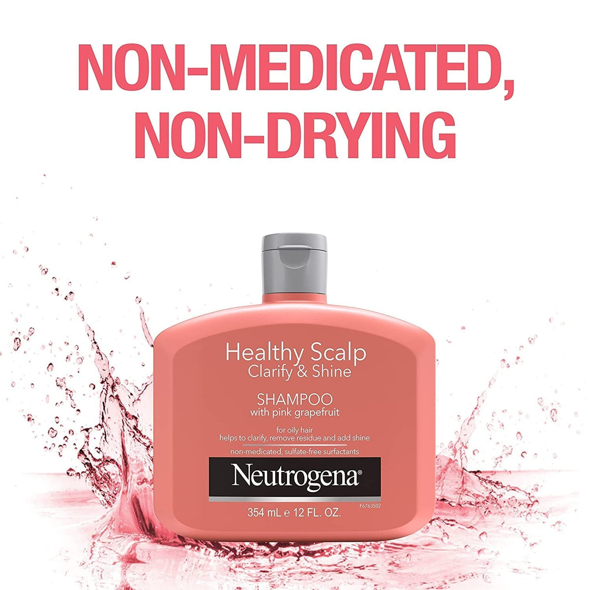 Exfoliating Healthy Scalp Clarify & Shine Shampoo for Oily Hair and Scalp, Anti-Residue Shampoo with Pink Grapefruit, Ph-Balanced, Paraben & Phthalate-Free, Color-Safe, 12Oz