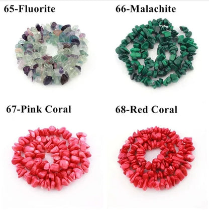 5-8MM natural stone irregular shape free-form chip beads tiger eye amethyst turquoise white crystal red coral Lapis lazuli used for jewelry making DIY bracelet 30"