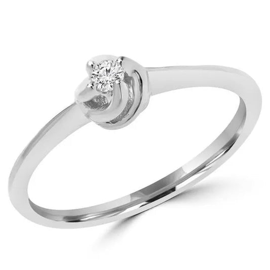 Majesty Diamonds MDR130038 0.1 CT Round Diamond Promise Solitaire Ring in 14K