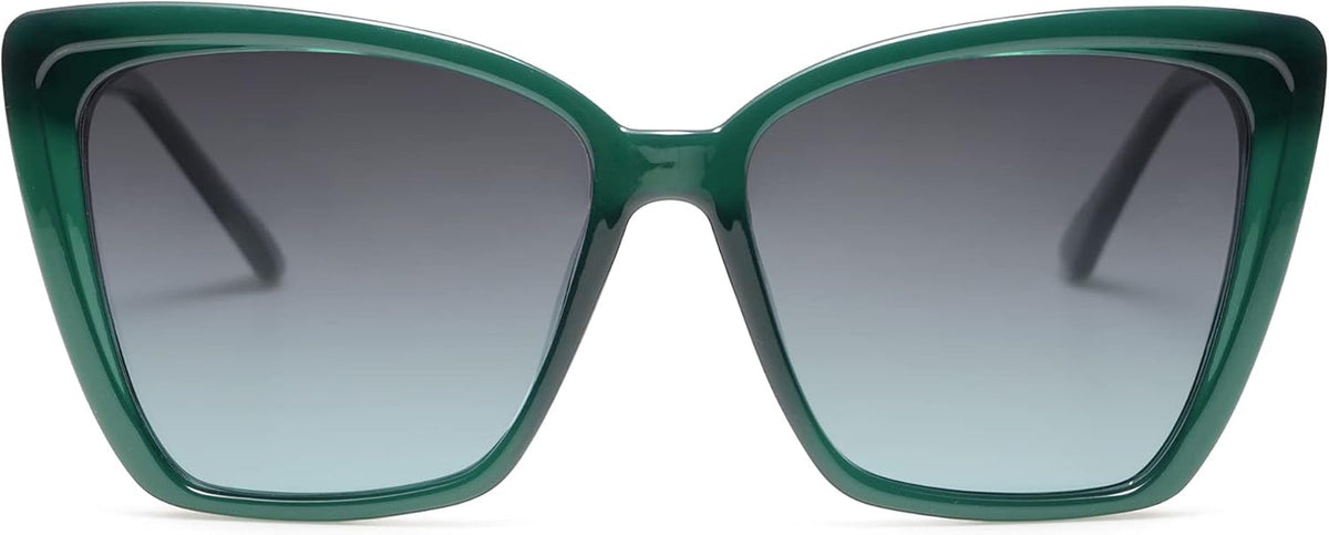 Trendy Polarized Sunglasses for Women Retro Womens Oversized Square Cat Eye Sun Glasses UV Protection SJ2206