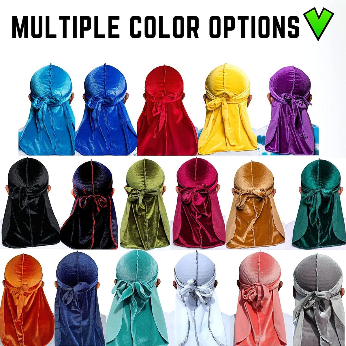 Superior Velvet Durag - Soft Velvet Durags for Men & Women, Long Double Wide Straps, Silky Durag Liner, Triple Stitched