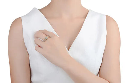 925 Sterling Silver 2 Tone Round Cut CZ Engagement Wedding Ring for Women Girl Size 5-10