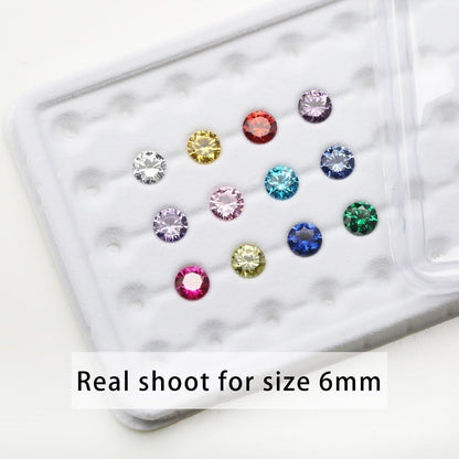 12Pcs Birthday Stone 1Pcs per Color round Loose Cubic Zirconia Stones Synthetic Ruby Synthetic Spinel