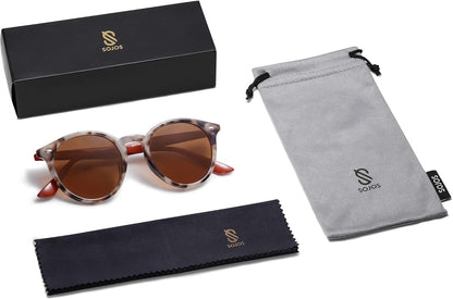 Retro round Polarized Sunglasses for Women Men Classic Vintage Sunnies SJ2069