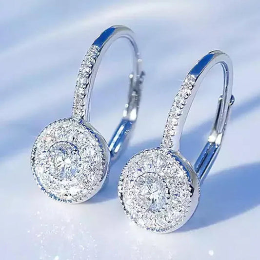 Trendy Micro Pave Diamond Drop Earring for Women Romantic Engagement Wedding Jewelry Lover Birthday Gift