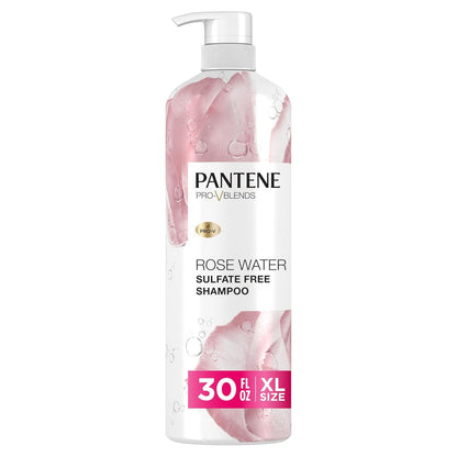 Sulfate Free Rose Water Shampoo, Soothes, Replenishes Hydration, Safe for Color Treated Hair, Nutrient Infused with Vitamin B5 and Antioxidants, Pro-V Blends, 30.0 Oz