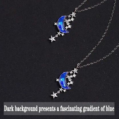 Exquisite Starry Sky Moon Moonstone Necklace Elegant Ladies Birthstone Pendant Necklace Birthday Party Girl Gift