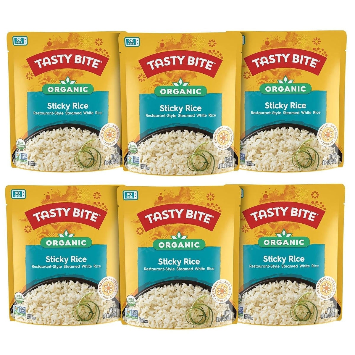 Organic Sticky Rice, 8.8 Ounce, (Pack of 6), Ready to Eat, Microwavable, Vegan, Gluten-Free