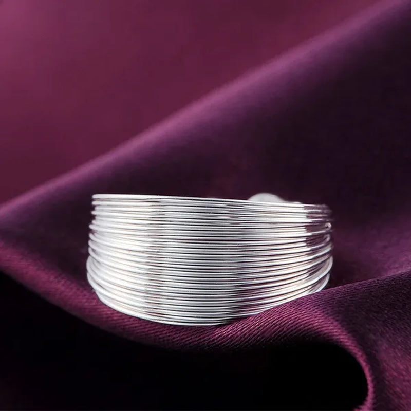 New 925 Sterling Silver Multi-line Rings for Women Adjustable Fashion Wedding Engagement Party Gifts Charm Jewelry