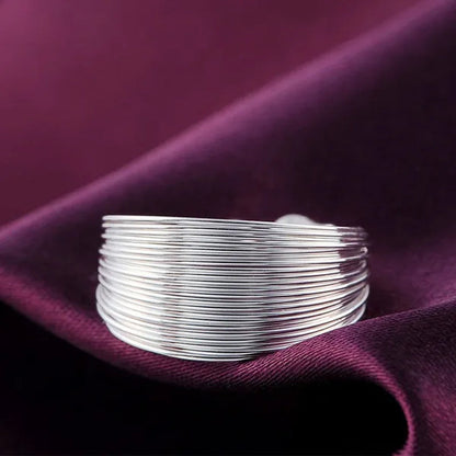 New 925 Sterling Silver Multi-line Rings for Women Adjustable Fashion Wedding Engagement Party Gifts Charm Jewelry