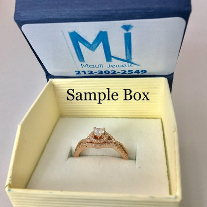 Mauli Jewels 0.25 Carat 7 Stone Diamond Enagement Ring Prong 10K White Gold