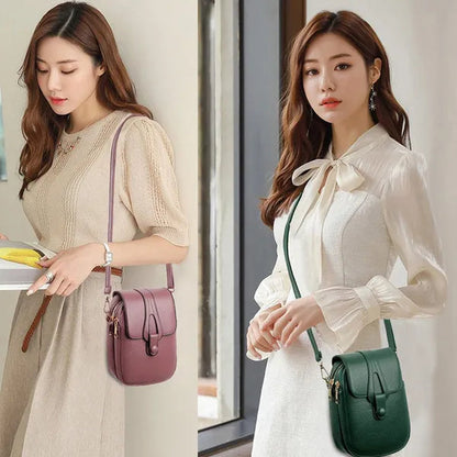 2023 New High Quality High-capacity Women's Fashion Shoulder Bag Genuine Leather Cross Body Shoulder Bags Retro Style Handbags Purses Mobile Phone Bag