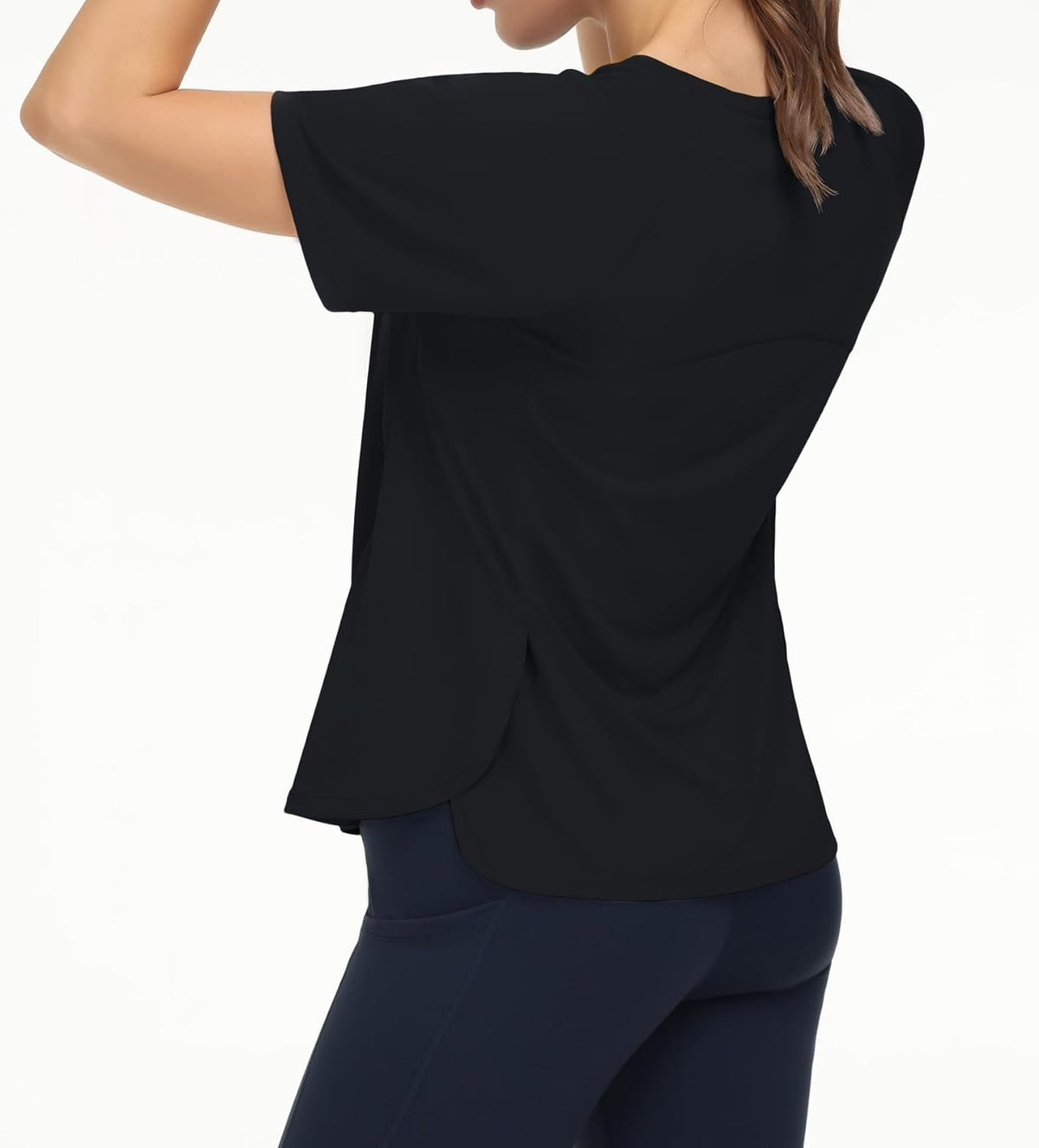 Women'S Short Sleeve Workout Shirts Breathable Yoga T-Shirts with Side Slits Athletic Tee Tops