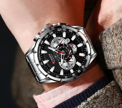 CURREN 8363 Watches For Men Luxury Chronograph Calendar Day Quartz Full Steel Men's Wristwatch