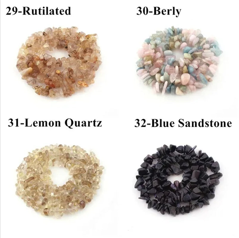 5-8MM natural stone irregular shape free-form chip beads tiger eye amethyst turquoise white crystal red coral Lapis lazuli used for jewelry making DIY bracelet 30"