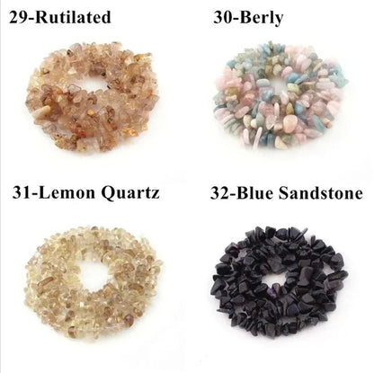 5-8MM natural stone irregular shape free-form chip beads tiger eye amethyst turquoise white crystal red coral Lapis lazuli used for jewelry making DIY bracelet 30"