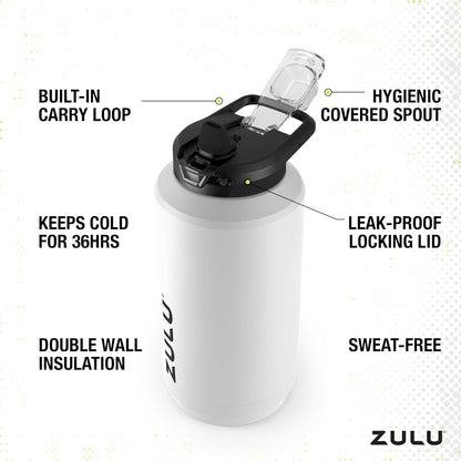 Goals Vacuum Insulated Large Capacity Stainless Steel Water Bottle | Reusable Jug Thermoses with Carry Handle | Leak-Proof Lid | Perfect for Travel, Workout, Gym, Hiking, Camping | 64Oz, 101Oz