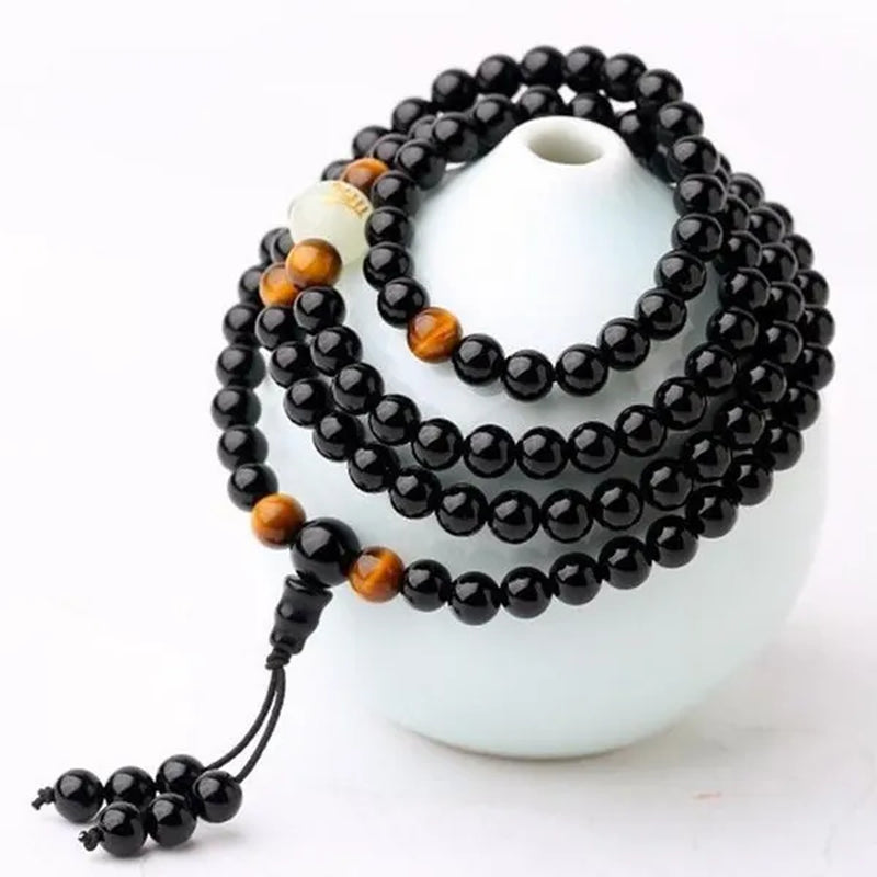 New Luminous Natural Stone Black Obsidian Healing Bracelet Weight Loss Unisex Slimmy Health Care Calming Bracelet