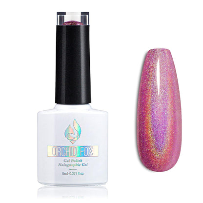 Holographic gel nail polish glitter: Led UV Gel Polish Sparkle Color Soak Off Nail Art Gel DIY Design Manicure 1 PCS 8ML Shiny Gold