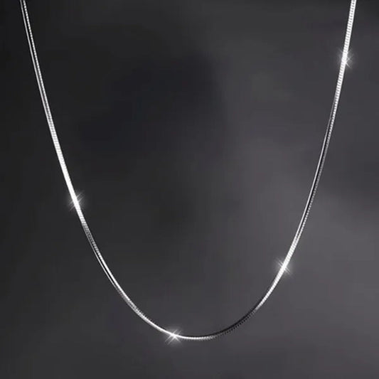 Fashion 925 Sterling Silver Italian Crafted 2MM Golden Snake Chain Necklace Minimalist DIY Chain Accessories