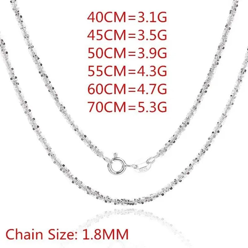 Women's Necklace Men's 16"-30" 3mm Shiny Ice Chain Necklace Chain Wedding Engagement Couple Jewelry
