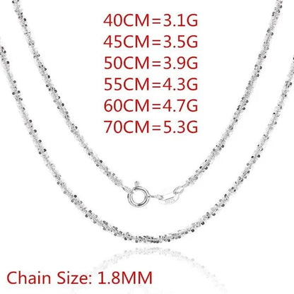 Women's Necklace Men's 16"-30" 3mm Shiny Ice Chain Necklace Chain Wedding Engagement Couple Jewelry