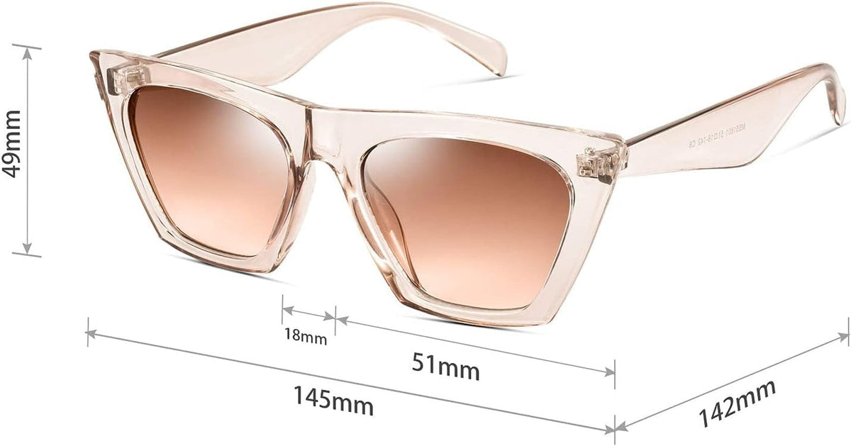 Square Cat Eye Sunglasses for Women Trendy Style Model-Shine