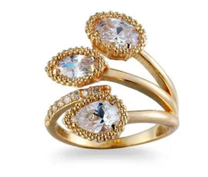 Fashion handpiece blue zirconium jewelry opening ring 925 sterling silver sapphire rings for women New Model Fashion Jewelry Zircon Elliptical Shape Rings Wedding Jewelry Engagement Diamond Rings