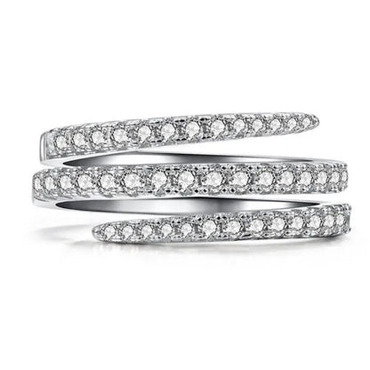 Fashion Jewelry 925 Sterling Silver Diamond Three circles Ring Size 6-10