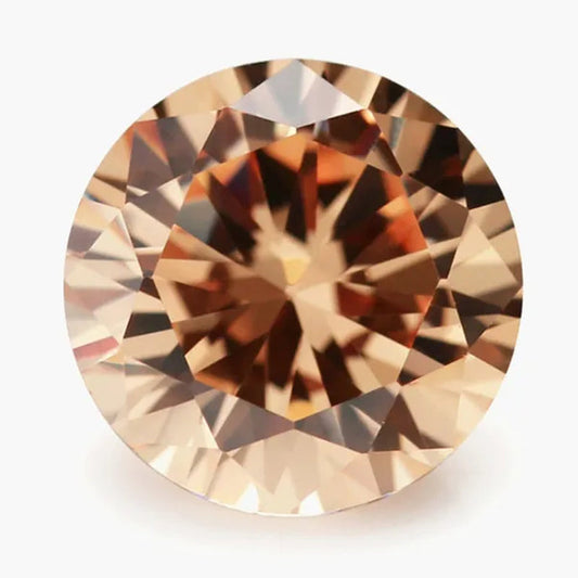 11.80 Cts Natural Gemstone Champagne Sapphire 12mm Round Cut Gem Sri-Lanka VVS