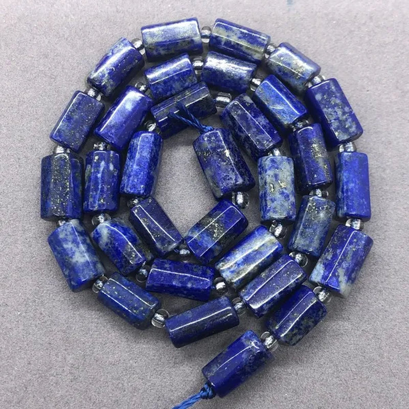 Lapis Lazuli Prism Cube Beads Natural Loose Stone Spacer Diy for Jewelry
