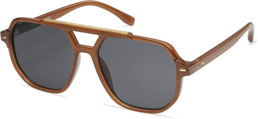 Retro Trendy Aviator Polarized Sunglasses Men Women Vintage 70S Square Stylish Frame Sun Glasses SJ2283