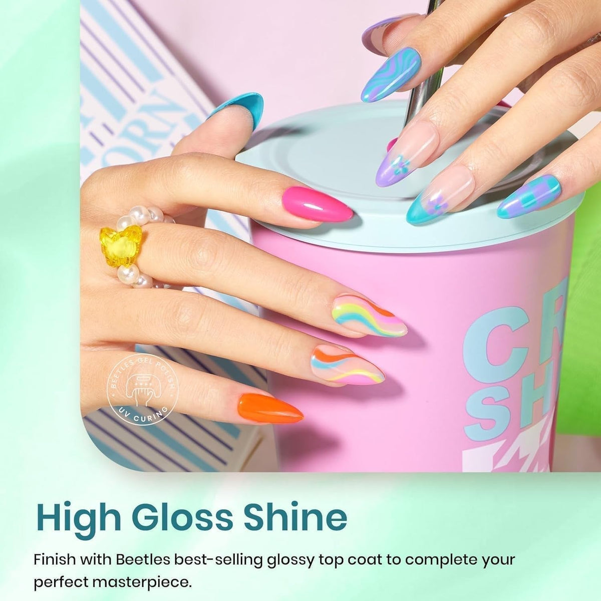 6 Colors Red Green Neon Gel Nail Polish Set Manicure Nail Art DIY Home Gifts for Women Girls Rainbow Nails