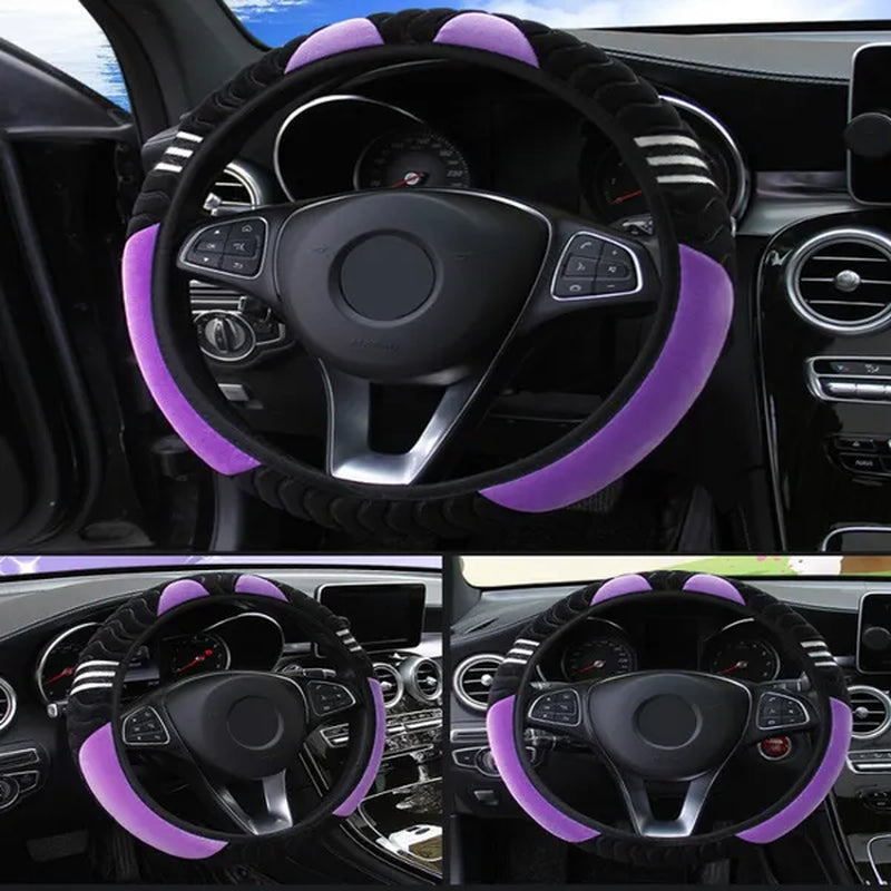 Cute Cartoon Ears Cat Steering Wheel Universal Car Shape Steering Wheel Grip Cover Car Decoration