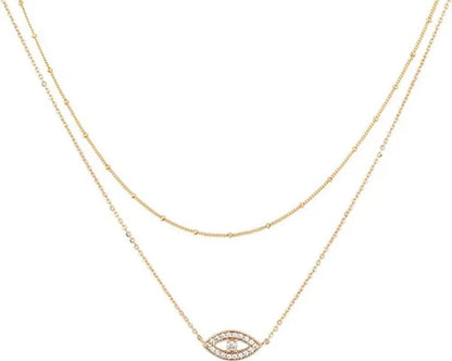 Layered Necklace Pendant Handcrafted 18k Gold Plated Delicate Circle Gold Necklace Layered Long Necklace Women