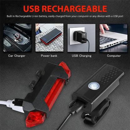 Newest Bike Light USB Rechargeable 300 Lumens Bicycle Lamp Front Headlight Flashlight Bicycle Light Bicycle Accessories