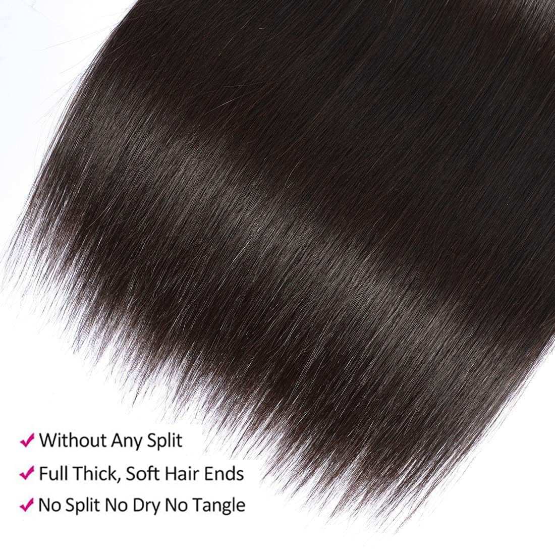 Human Hair Bundles Straight 10 12 14 16 Inch Brazilian Virgin Hair 4 Bundles Human Hair Straight 100% Unprocessed Straight Hair Bundles Weave Bundles Human Hair