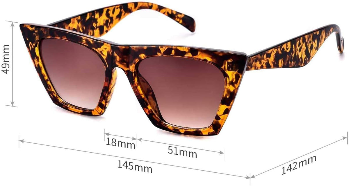Square Cat Eye Sunglasses for Women Trendy Style Model-Shine