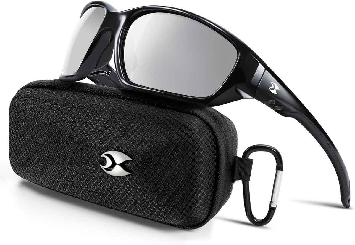 Sports Polarized Sunglasses for Men: Womens UV400 Protection Sun Glasses Wrap Around Goggles for Fishing Driving TR90