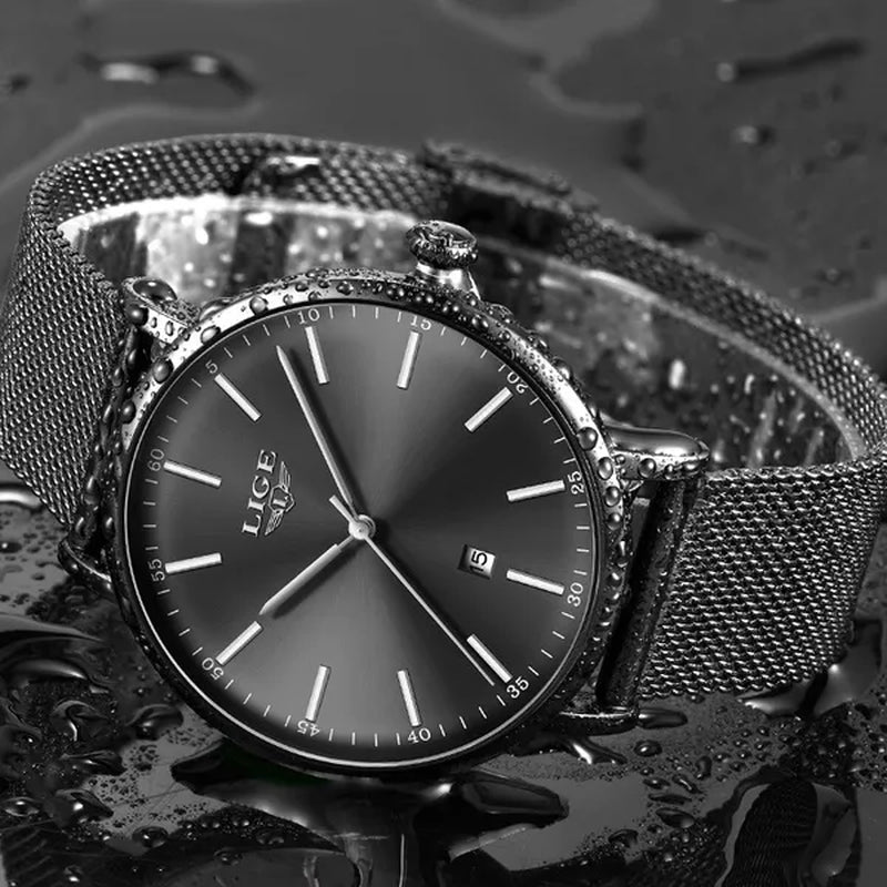2019 LIGE Luxury Rose Gold Ladies Watch Simple Fashion Casual Ladies Watch Ultra-Thin Waterproof Quartz Watch Montre Femme