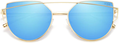 Cat Eye Sunglasses for Women Fashion Designer Style Mirrored Lenses
