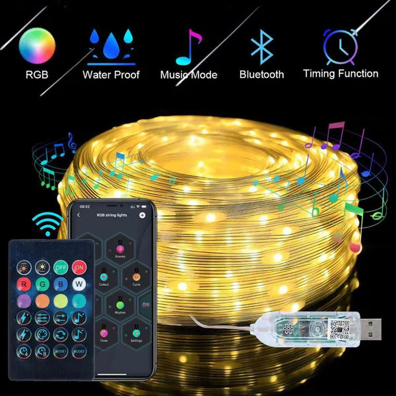 Led Strip Light APP Control RGB Infrared Bluetooth ontroller Christmas Tree Light Christmas Decor For Home Holiday Decorative New Year Lamp Christmas decorations