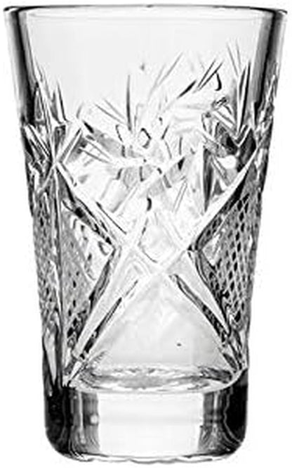 World Gifts Set of 6 Russian Cut Crystal Shot Glasses 1.2 Oz. Hand Made Soviet USSR Vodka Shooters - Vintage Design